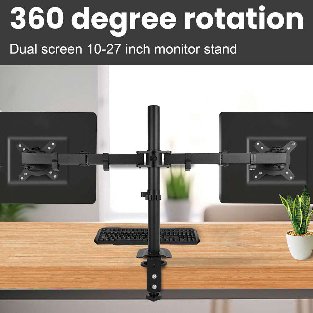Ergonomic Dual Monitor Stand for 13" to 27" Screens