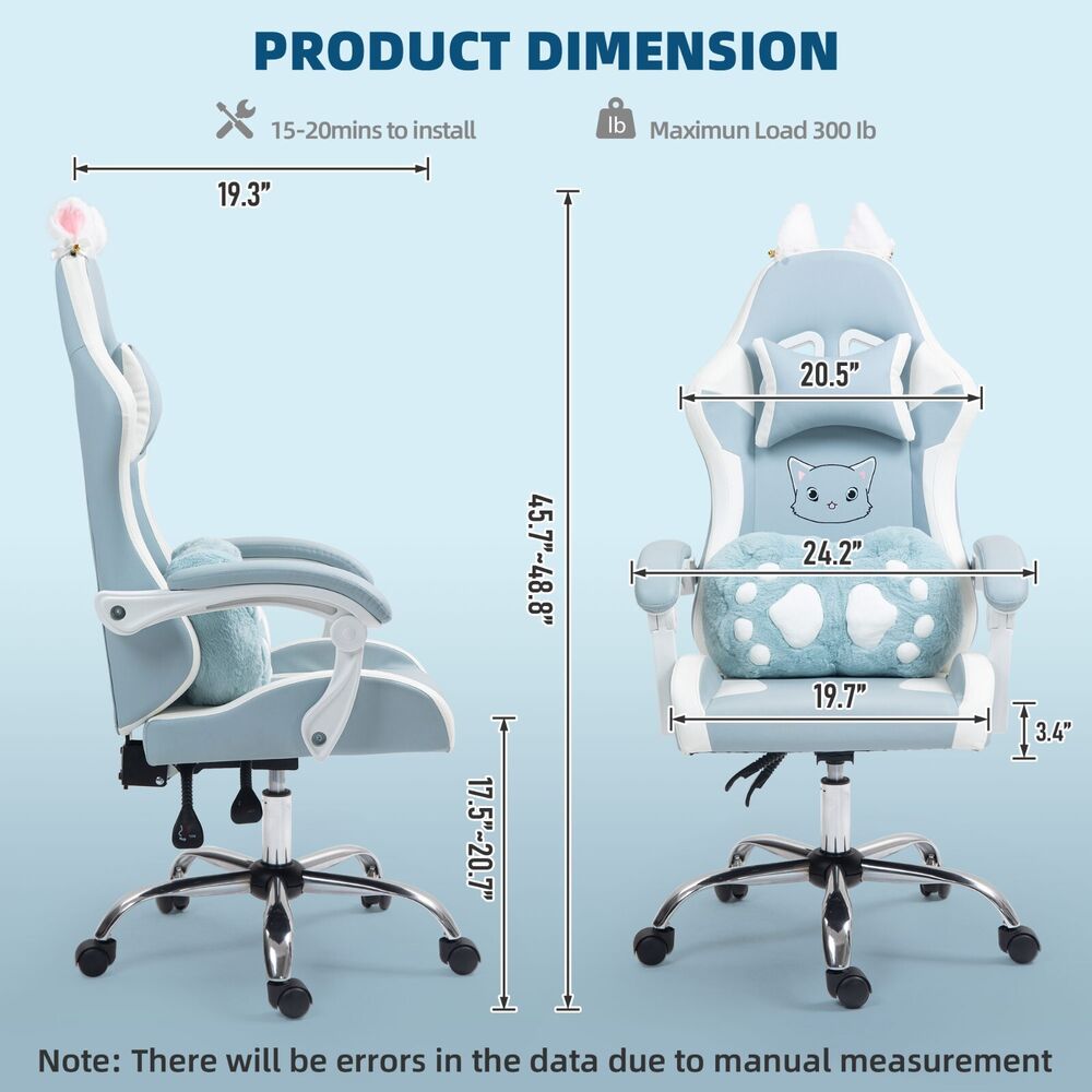 Adorable Cat-Themed Gaming Chair for Girls