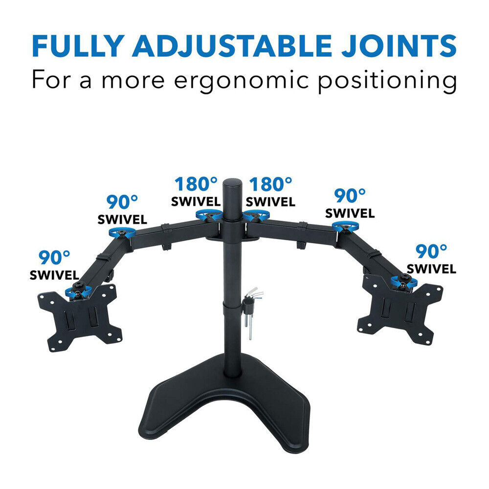 axGear Dual Monitor Stand - Adjustable Desk Mount for 13-27 Inch LED/LCD Screens