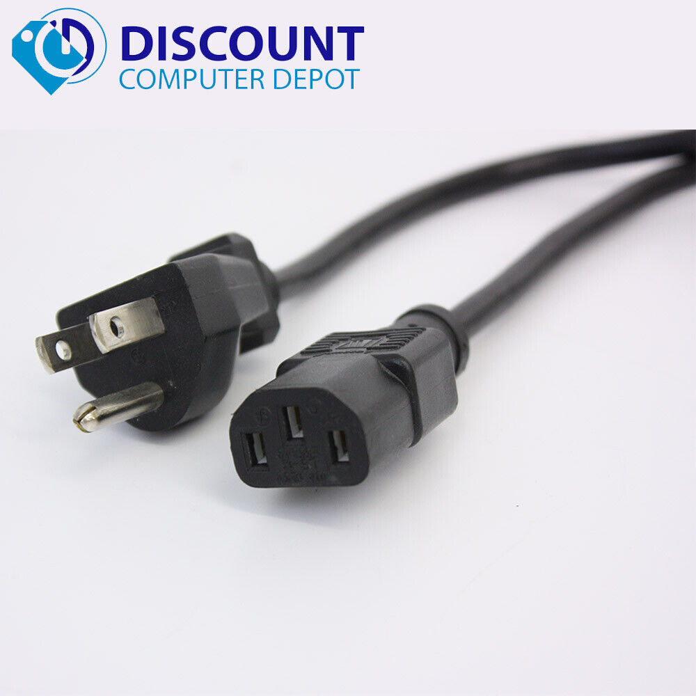 3 Prong AC Power Cord Cable for Desktop PCs