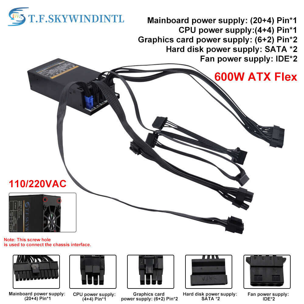 B600W 1U Modular Flex ATX Power Supply for ENP 7660B