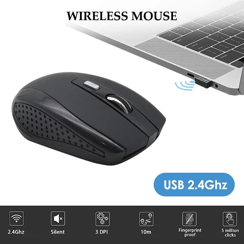 2.4GHz Wireless Optical Mouse with USB Receiver
