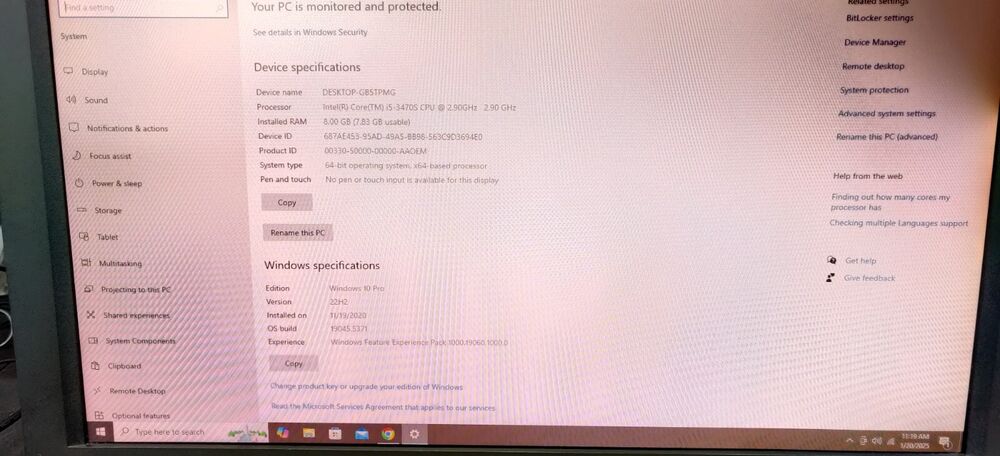Lenovo M72z All-in-One PC - Core i5, 8GB RAM, Windows 10 Pro, SSD