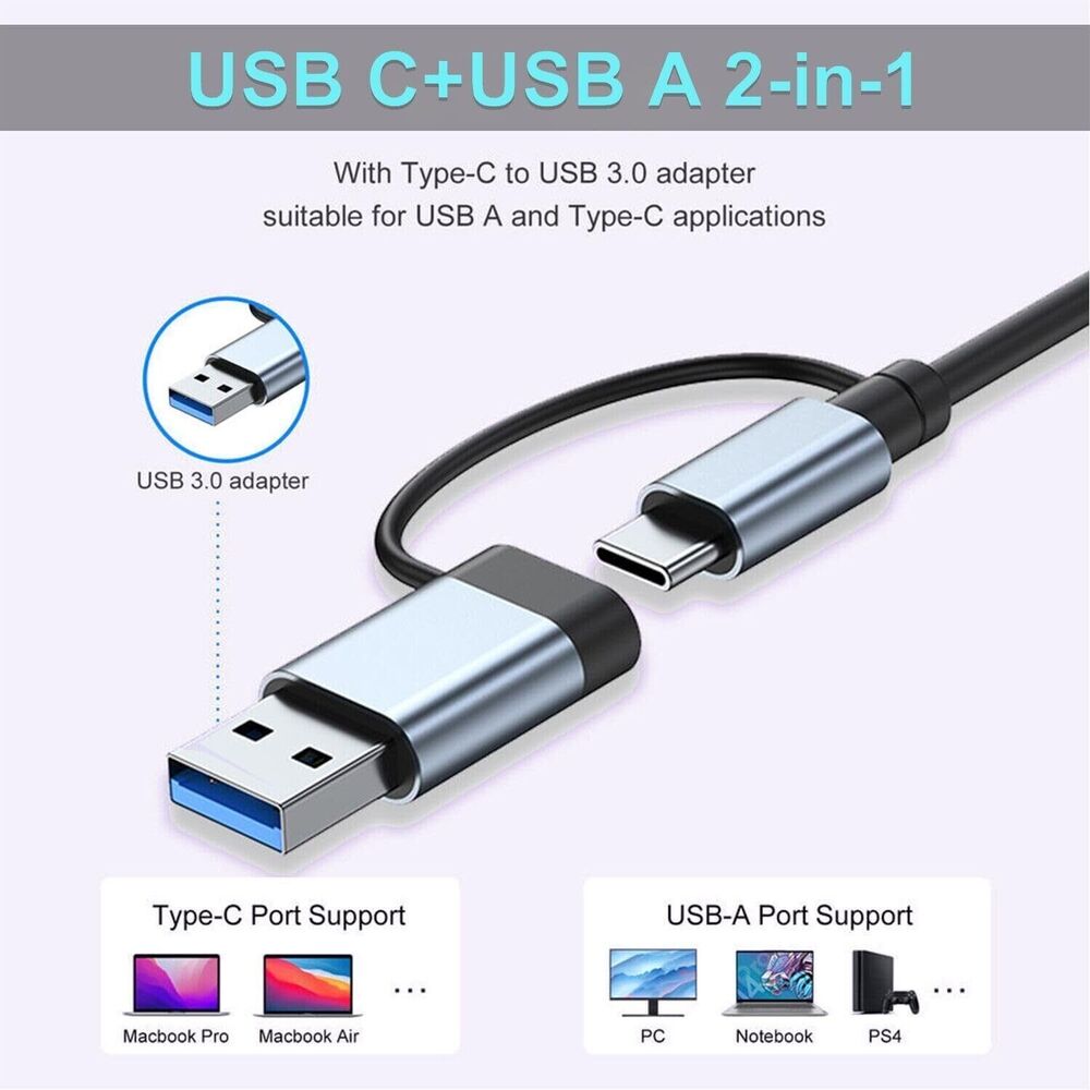 8-in-1 USB-C Hub with 3.5mm Audio, TF/SD Card Reader