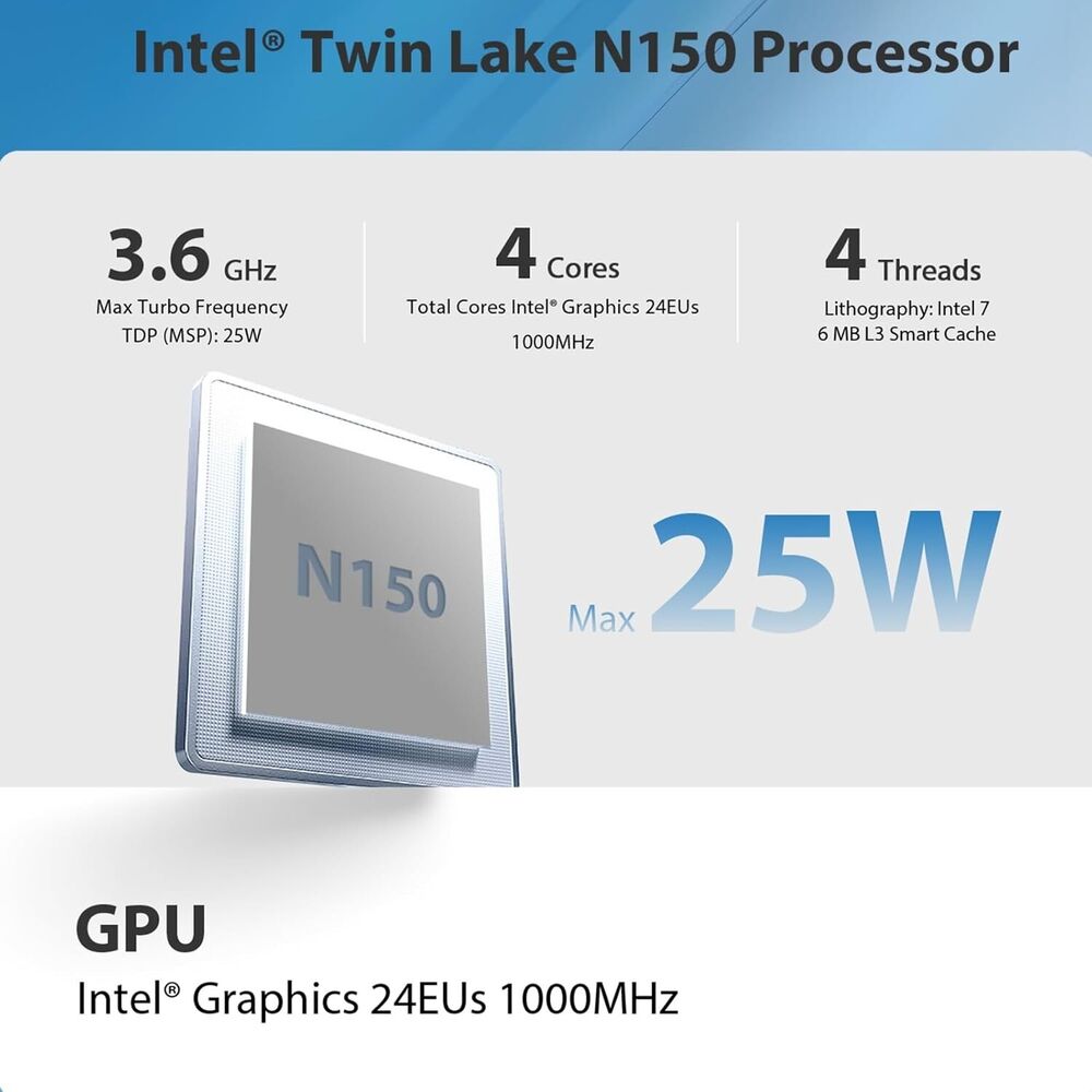 Beelink Mini S13 Mini PC with Intel Twin Lake-N150, 16GB DDR4, 500GB M.2 SSD