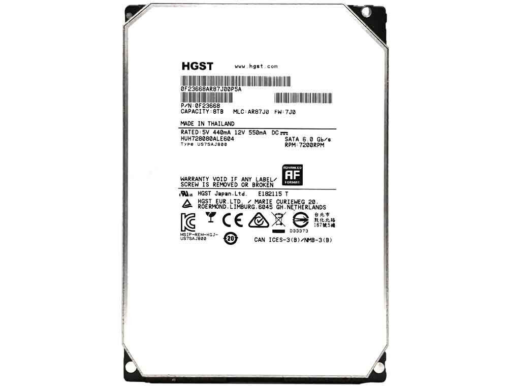 HGST Ultrastar 8TB 7200RPM SATA 6Gb/s 3.5" Hard Drive