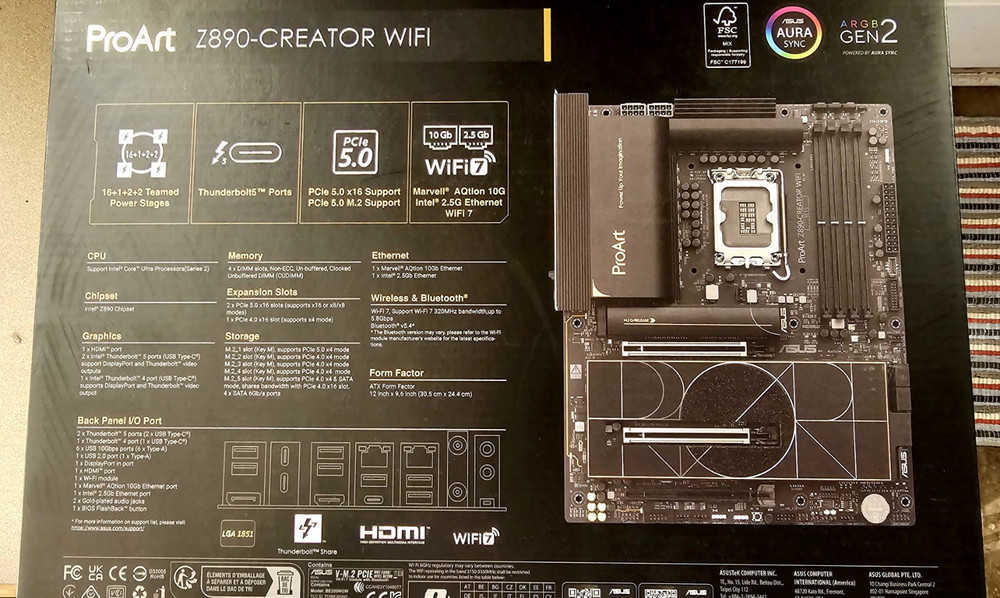 ASUS ProArt Z890-CREATOR WIFI Z890 LGA 1200 ATX Motherboard - Open Box