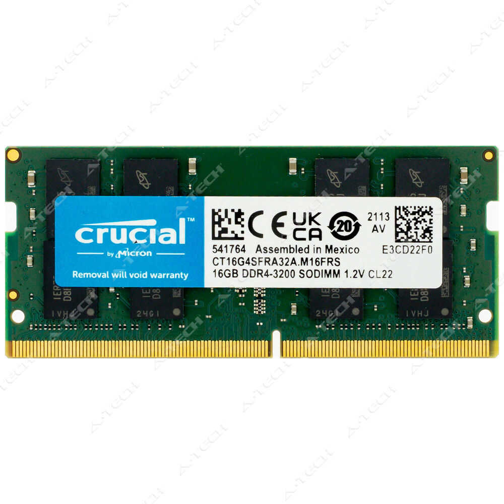 Crucial 16GB DDR4 3200MHz SODIMM RAM Upgrade for Laptops