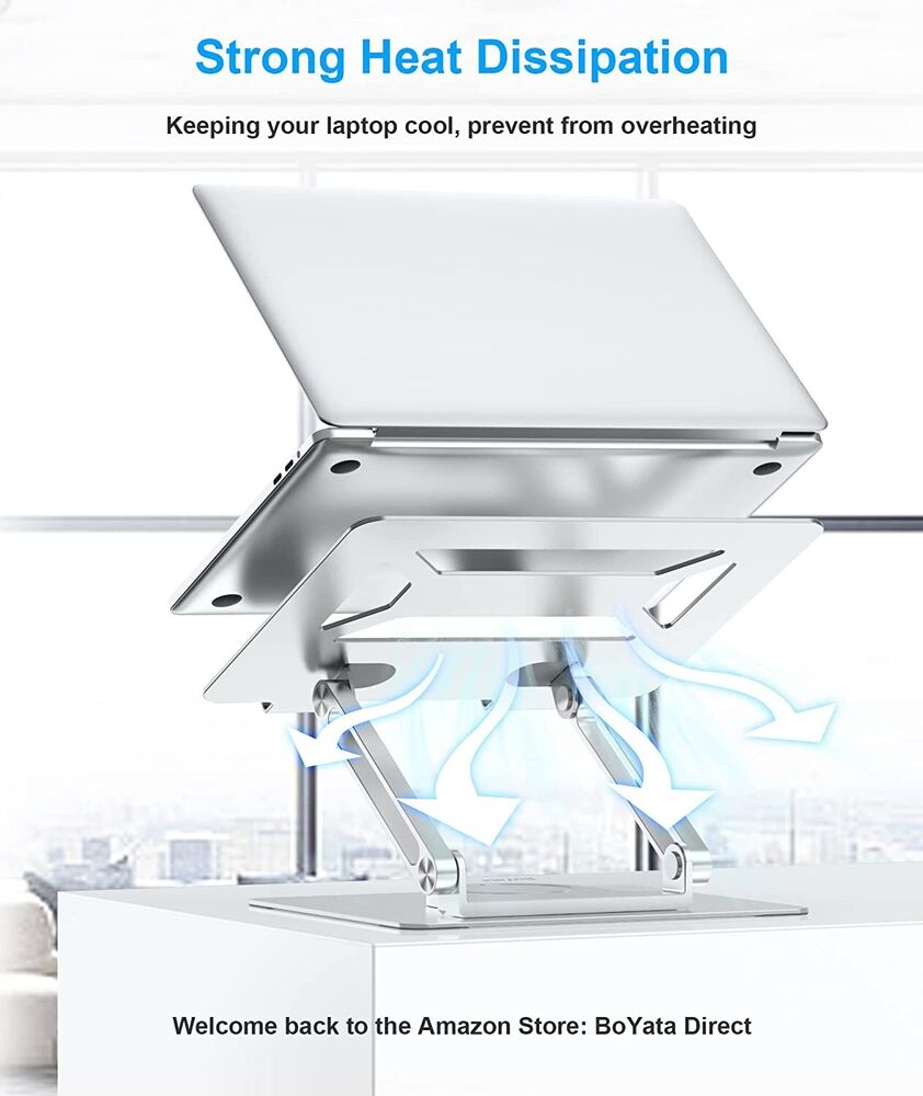 BoYata Adjustable Laptop Stand with 360° Swivel Base