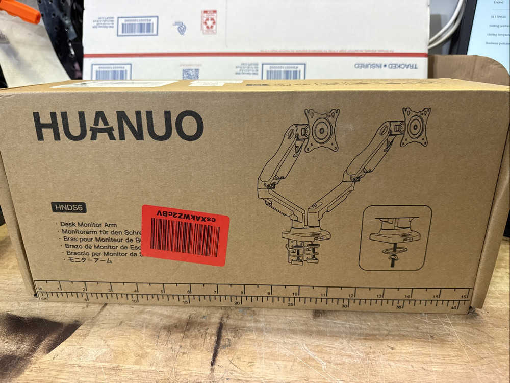 HUANUO Dual Monitor Stand - Ergonomic and Adjustable Desk Mount Swivel