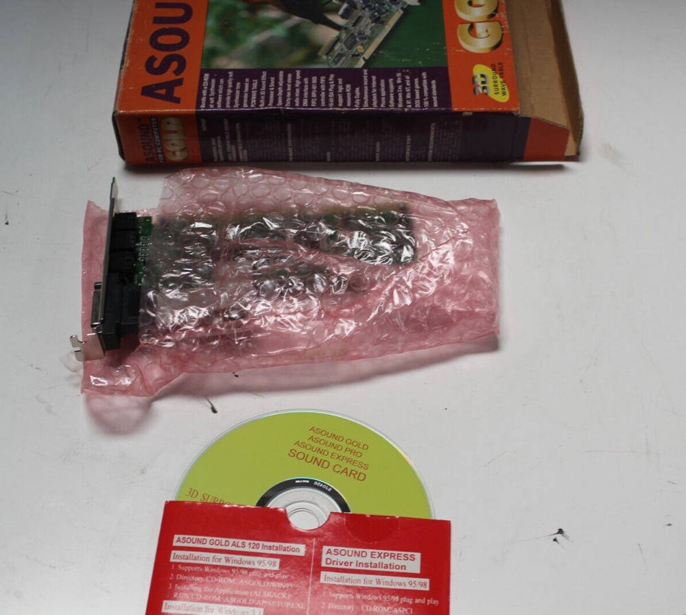 Asound 3D-PNP Gold ISA Sound Card AS007 - Open Box with Software