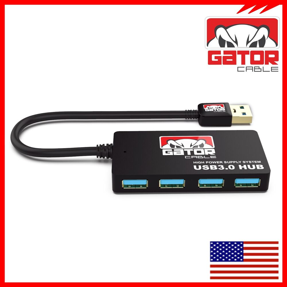 4-Port USB 3.0 Hub with Charger - SuperSpeed Data Transfer for Multiple Devices