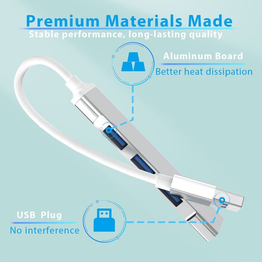 USB 3.0 4-Port Hub Splitter - High-Speed Connectivity for Multiple Devices