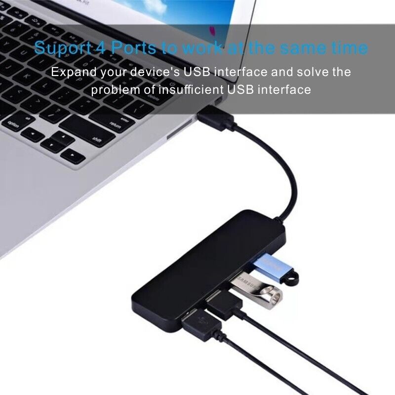 4 Port USB 3.0 Hub Splitter - High-Speed Connectivity for Multiple Devices