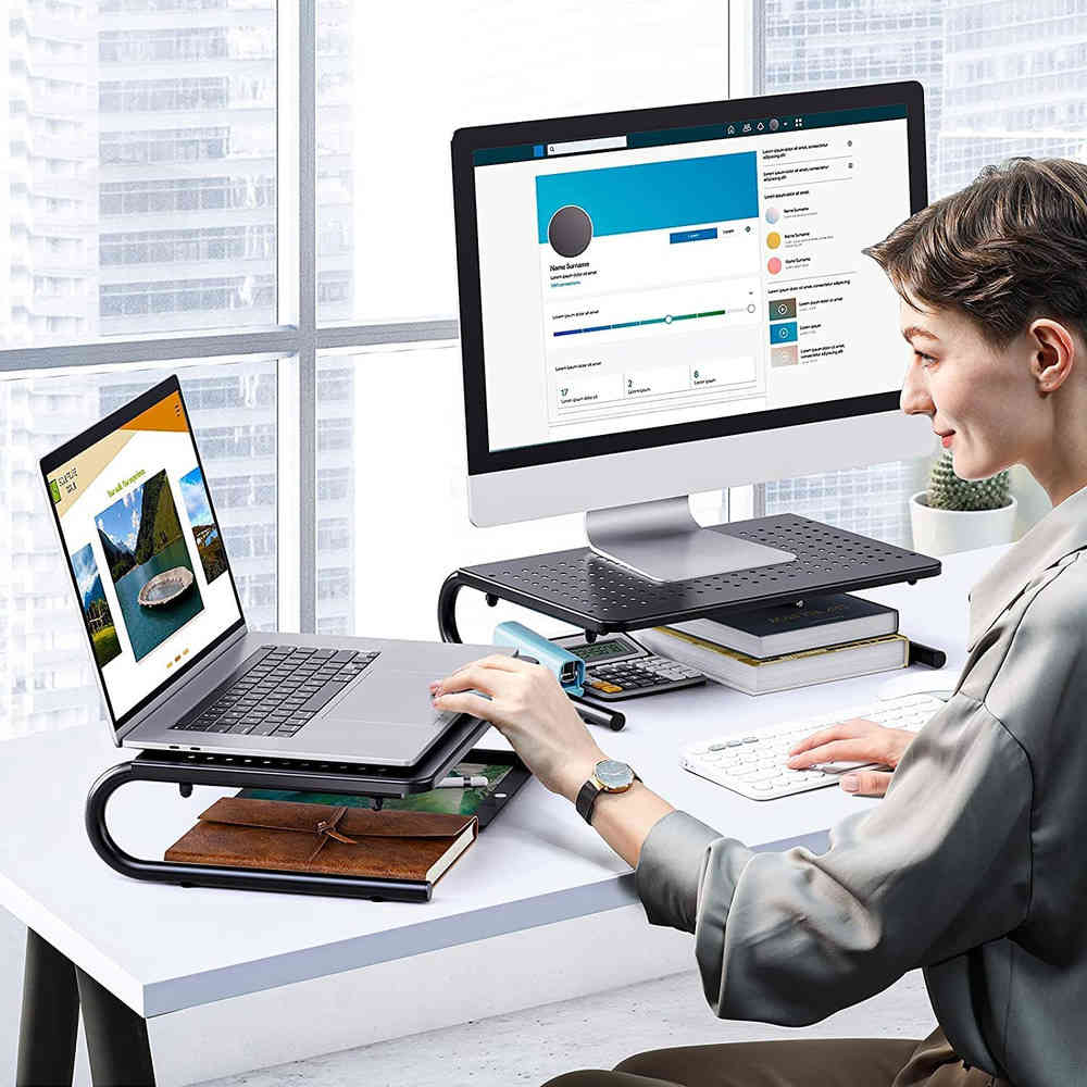 Elevate Your Workspace with the Vented Monitor Stand Riser