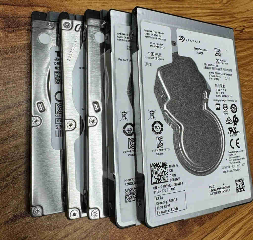 5-Pack 2.5" SATA 500GB Slim 7mm Hard Drives - Seagate/WD/Toshiba