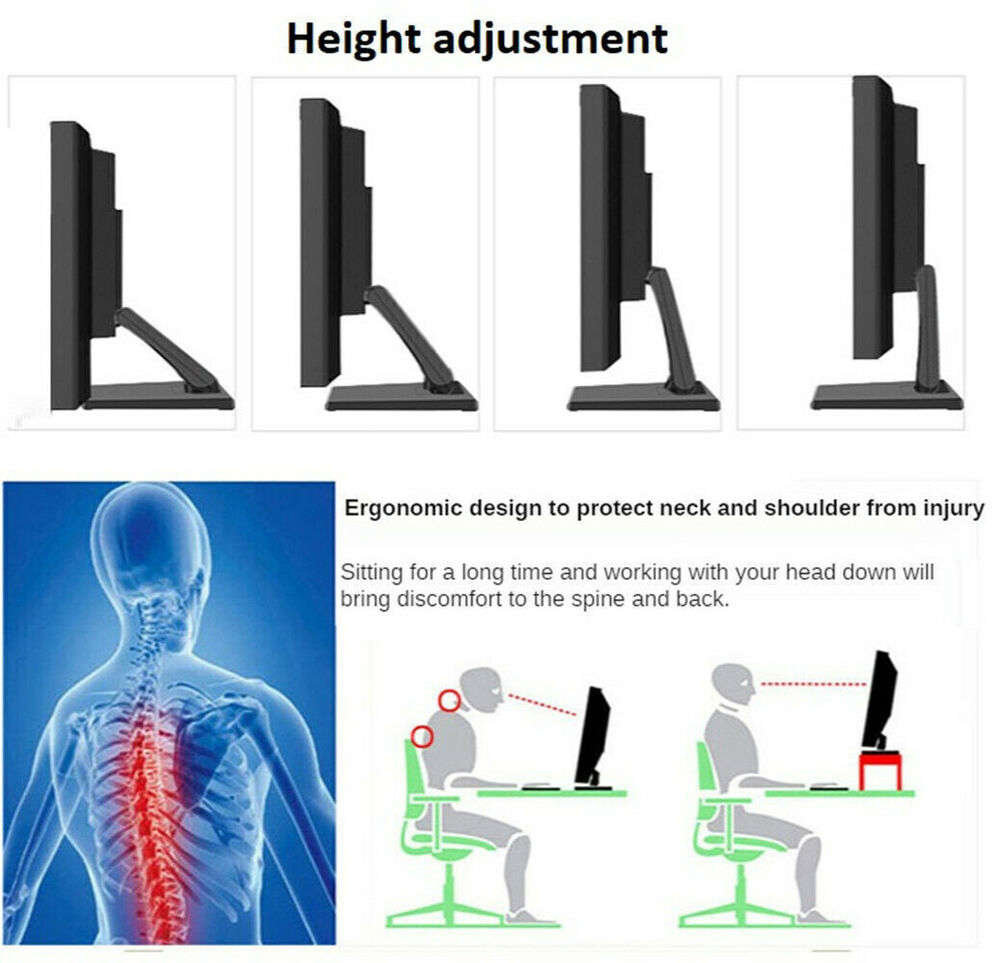 Adjustable Tilt Mount Monitor Stand for 10-27 Inch LCD Displays