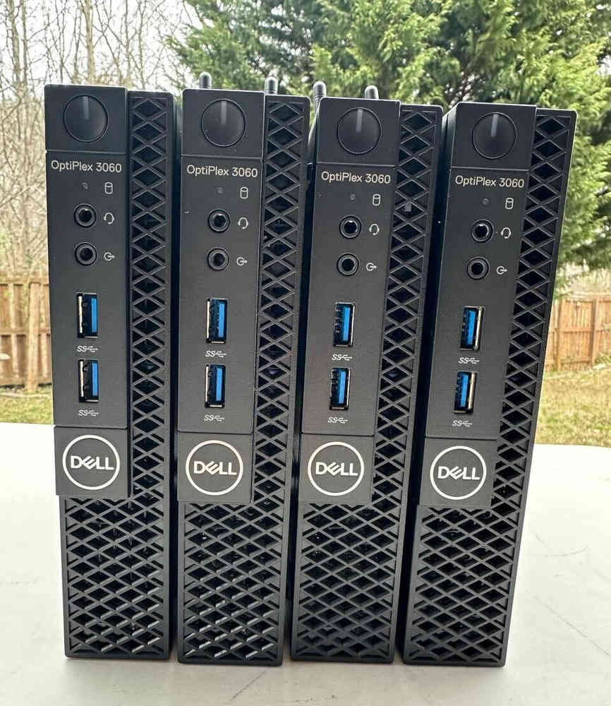 4-Pack Dell OptiPlex 3060 Micro Desktops with i3-8100T, 8GB RAM, 128GB SSD