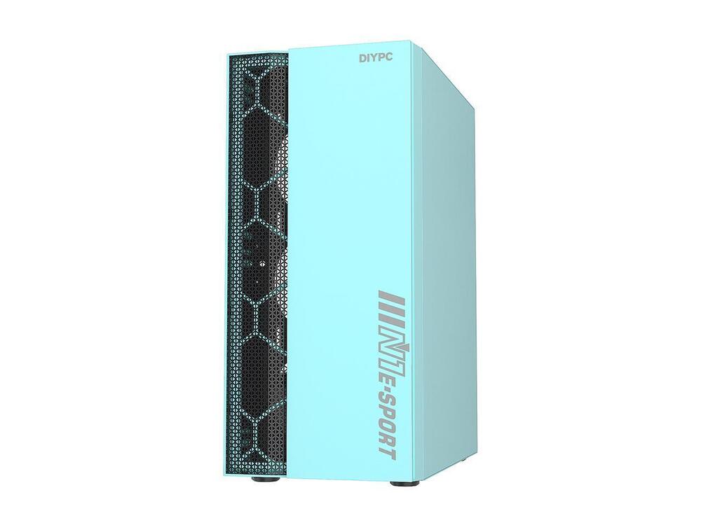 DIYPC Green USB 3.0 Steel Tempered Glass ATX Mid Tower Gaming PC Case