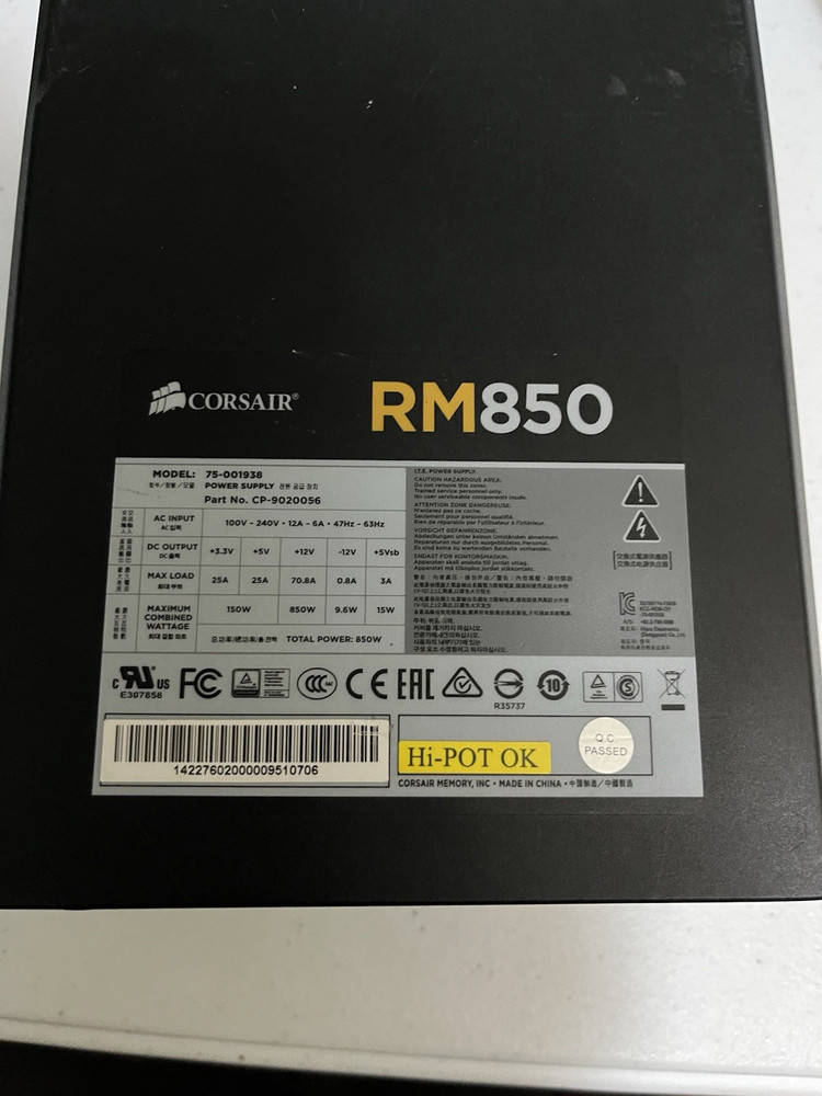 Corsair RM850 Modular Power Supply 850W - For Parts