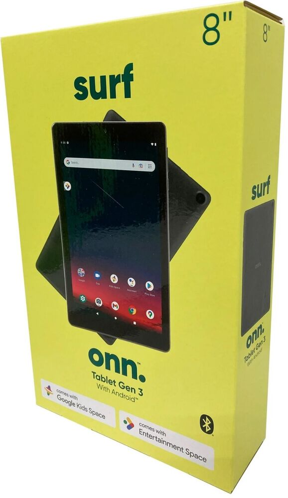 Onn. Surf Tablet Gen 3 8" 32GB SSD, 2GB RAM, Quad-Core Android Tablet - Charcoal