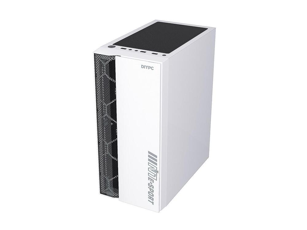 White USB 3.0 Steel/Tempered Glass ATX Mid Tower Computer Case DIYPC DIY-S08-W