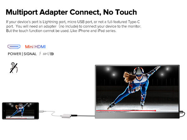 EVICIV 15.6" FHD 1080P Portable IPS Touchscreen Monitor