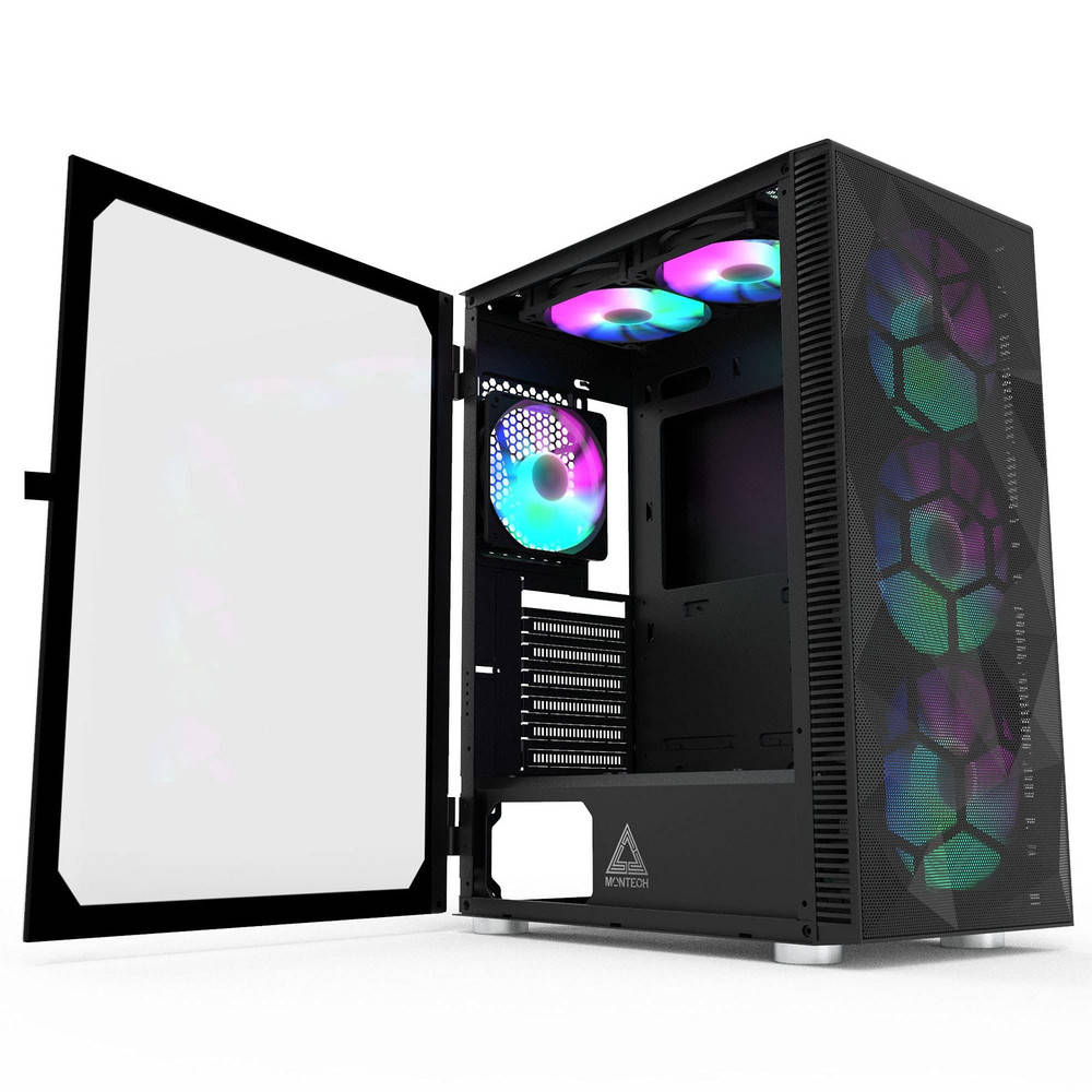 X3 Mesh ATX Mid-Tower Gaming Case with 6 RGB Fans