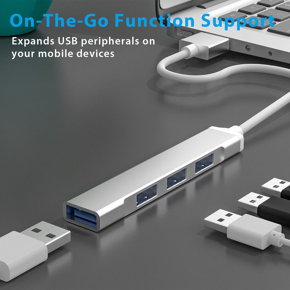 USB 3.0 4-Port Hub Splitter - High-Speed Connectivity for Multiple Devices
