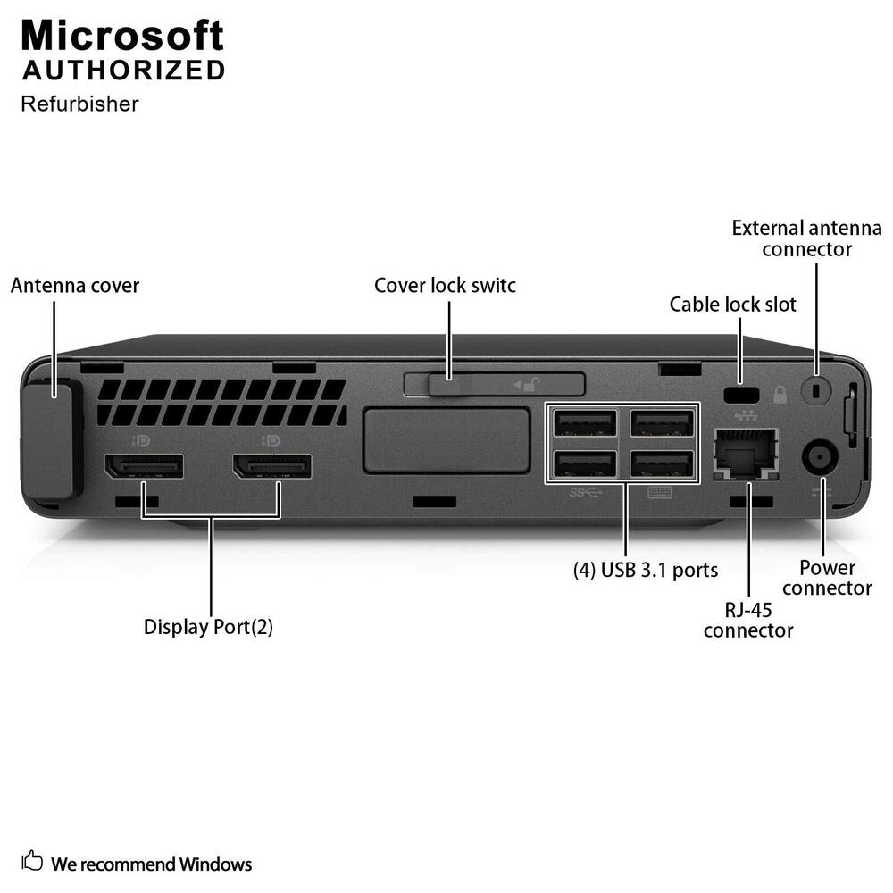 HP Desktop Computer PC i7, 64GB RAM, 4TB SSD, 24" LCD Monitor, Windows 11