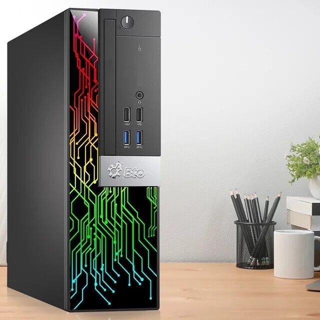 RGB Dell Desktop Computer SFF Intel i5-6500 PC 8GB RAM 1TB HDD Windows 10 Pro Wi-Fi