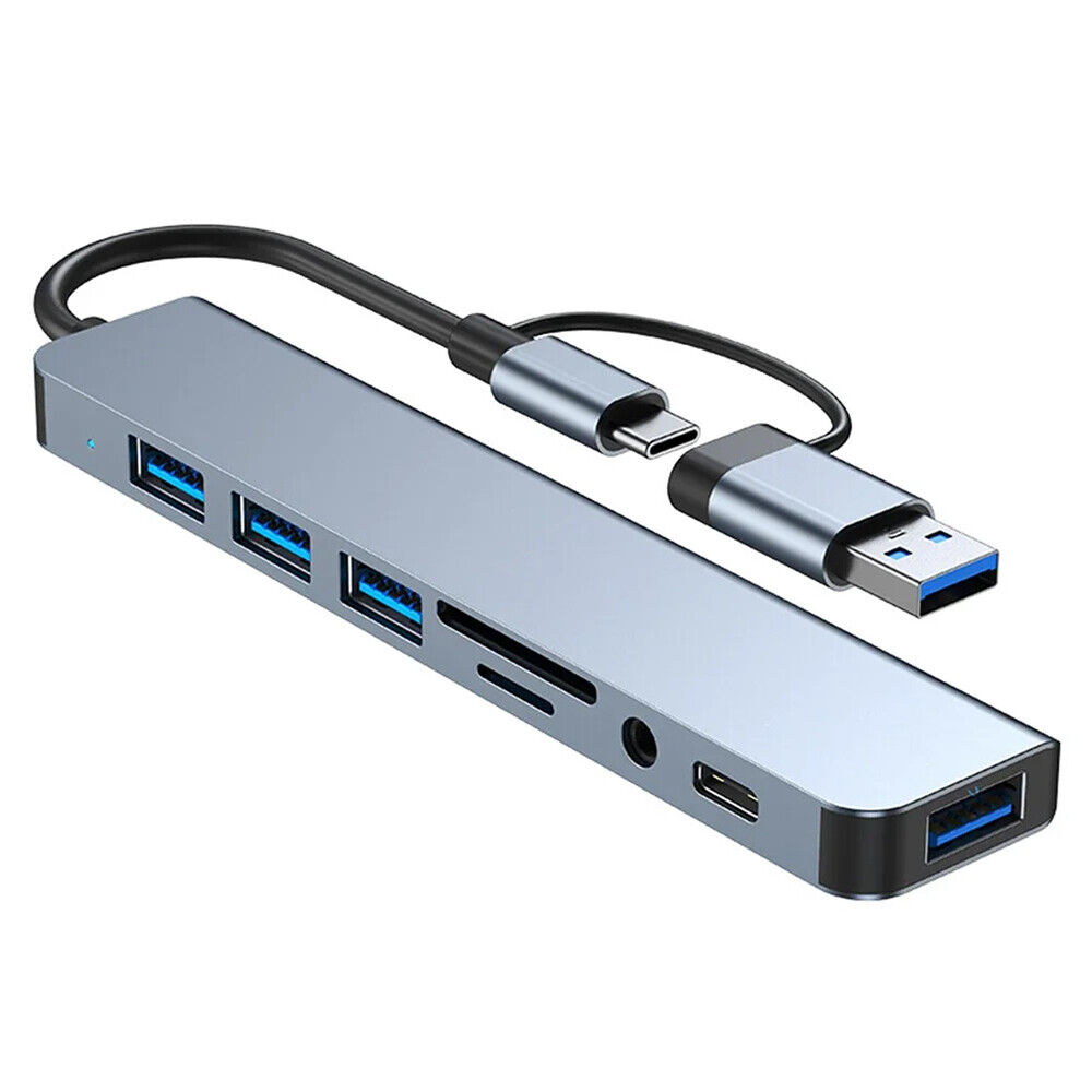 7/8-Port USB C Hub with 5Gbps Speed for PC, Laptop, and Macbook