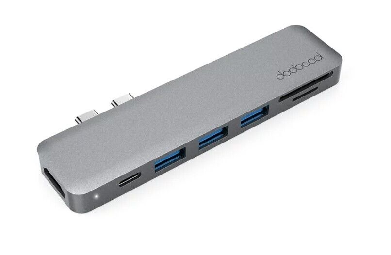 dodocool 7-in-1 Multiport Hub with Dual USB-C Connectors for MacBook