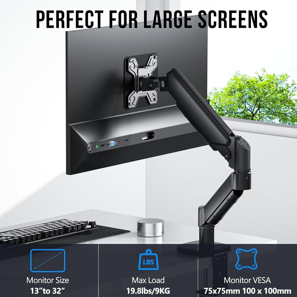 Adjustable Monitor Stand with C Clamp for 13-32 Inch Monitors