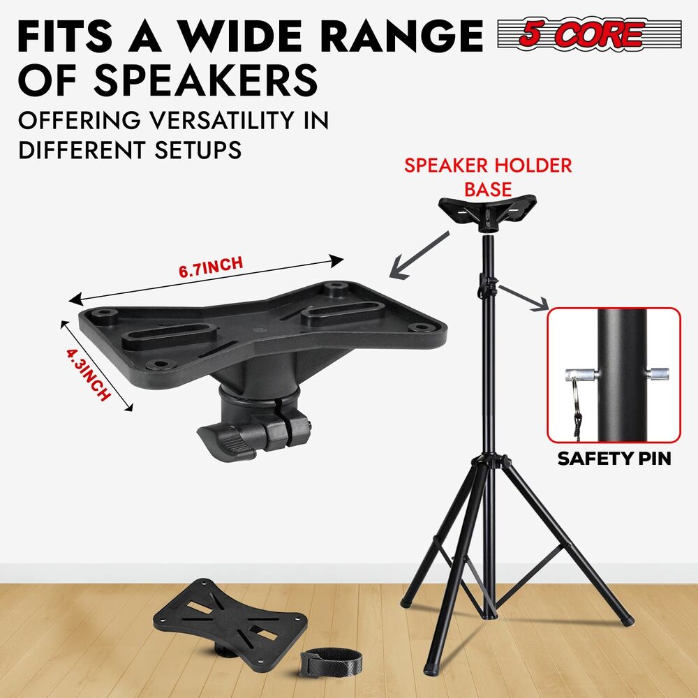 5Core Adjustable 72 Inch DJ Studio Monitor Stands