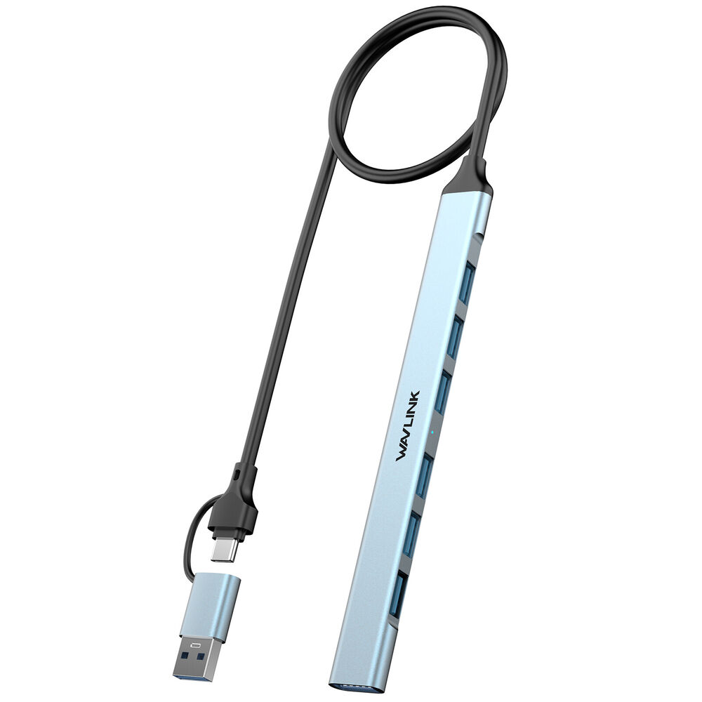 7-Port USB 3.0 Hub with 12V/4A Power Adapter for High-Speed Data Transfer
