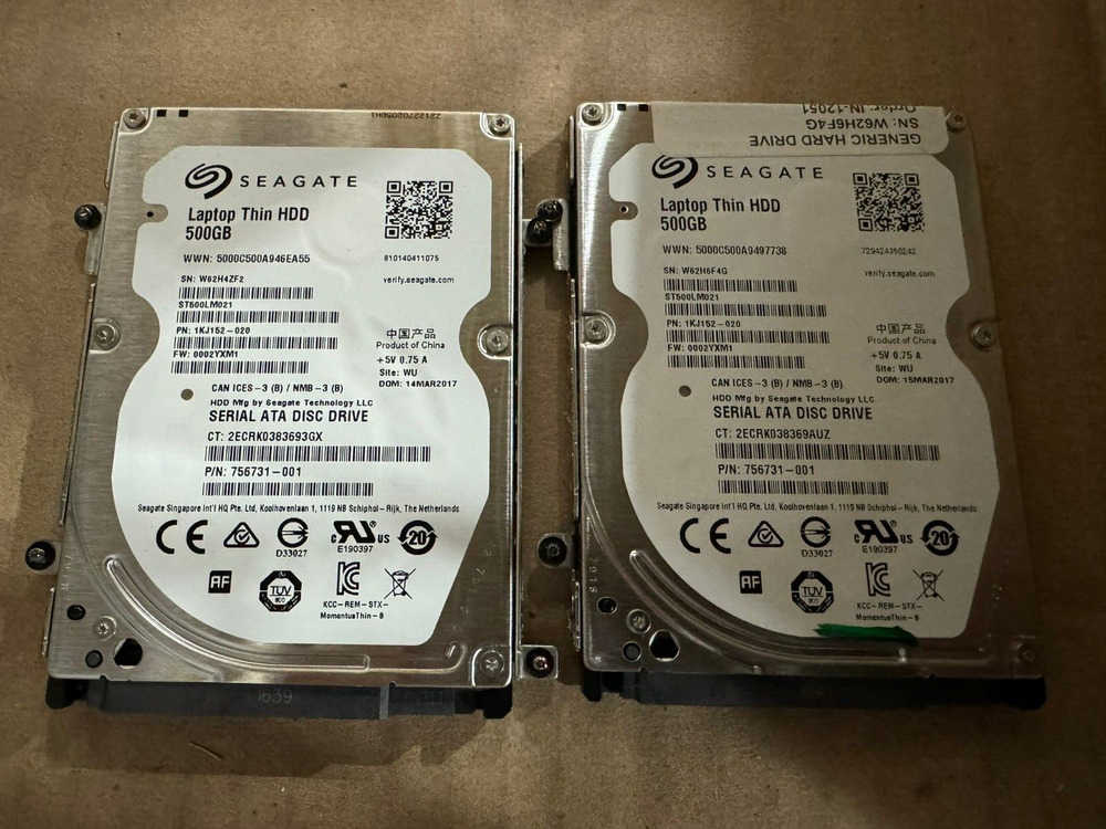 5-Pack 2.5" SATA 500GB Slim 7mm Hard Drives - Seagate/WD/Toshiba
