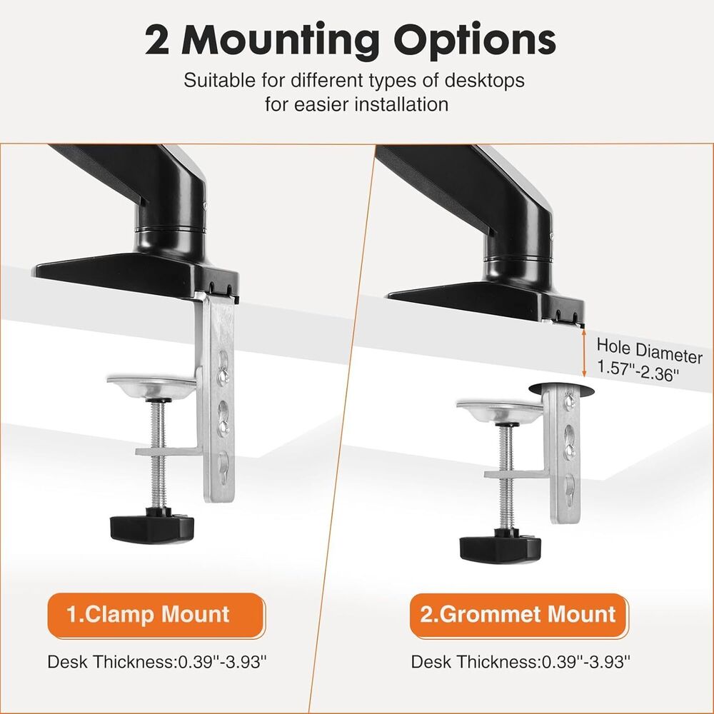 Ultra Wide Single Monitor Gas Spring Desk Stand
