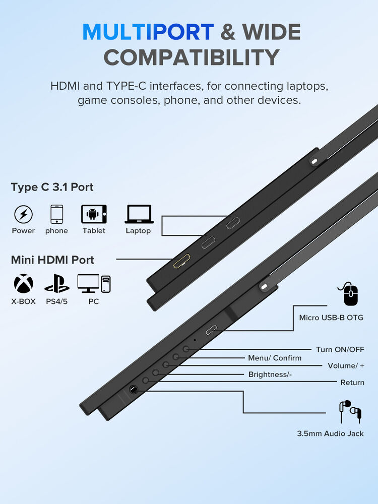 UPERFECT 22 Inch 2K Portable Monitor for Enhanced Visual Experience