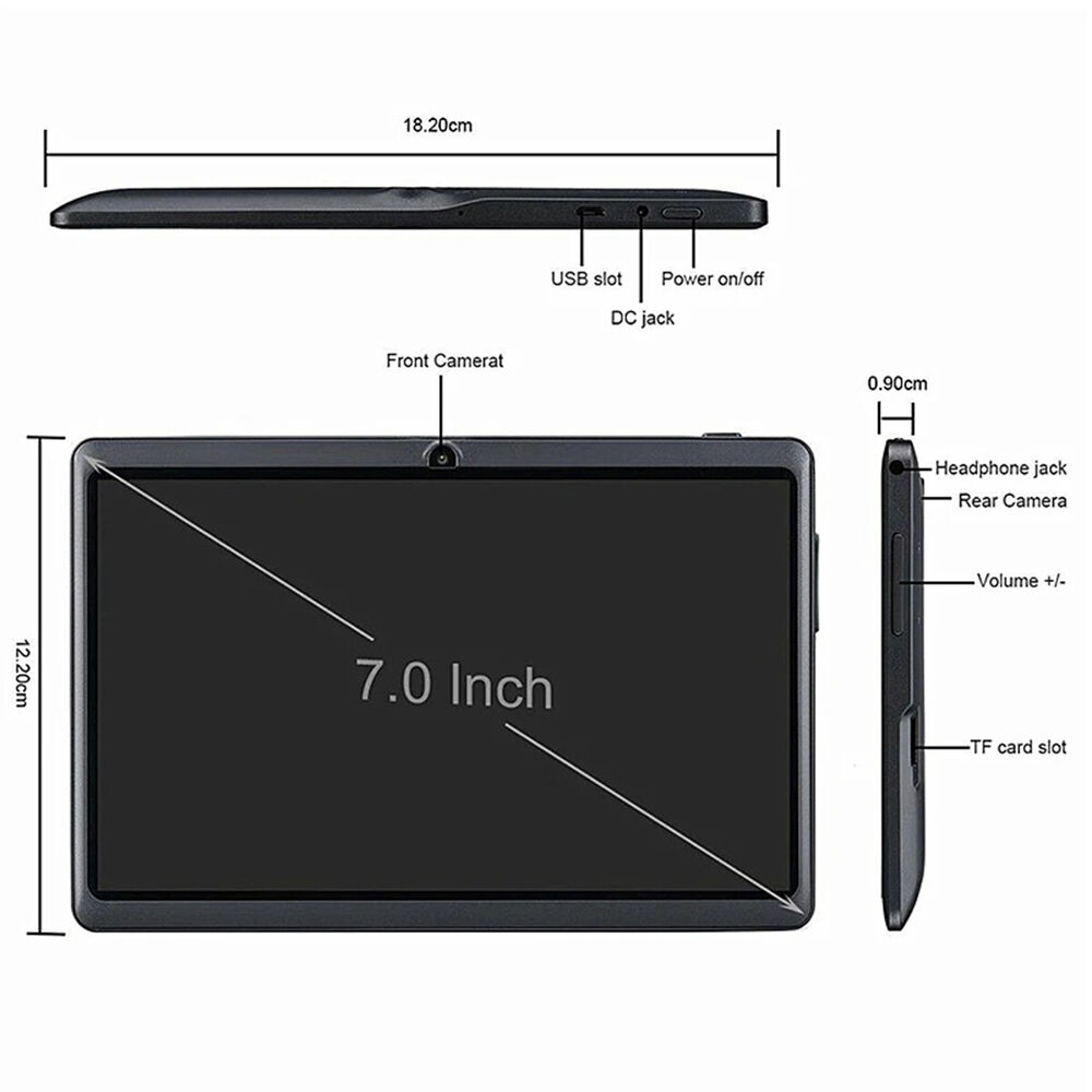 7 Inch Kids Tablet with Android 11, 2GB RAM + 32GB Storage, WiFi, 4000mAh Battery