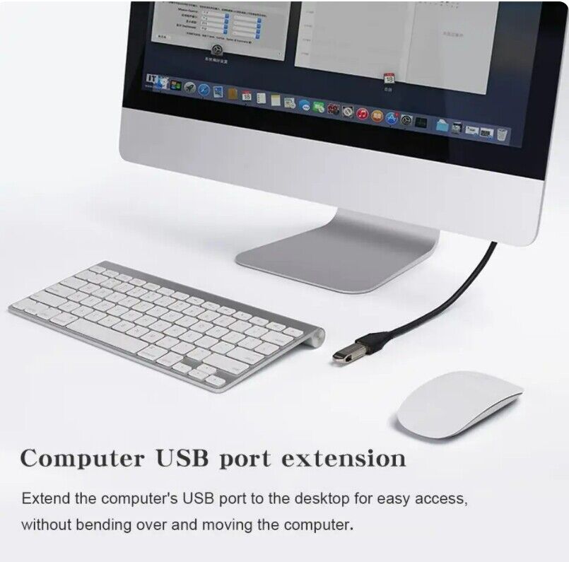 High-Speed USB 2.0 Extension Cable with Male/Female Connectors