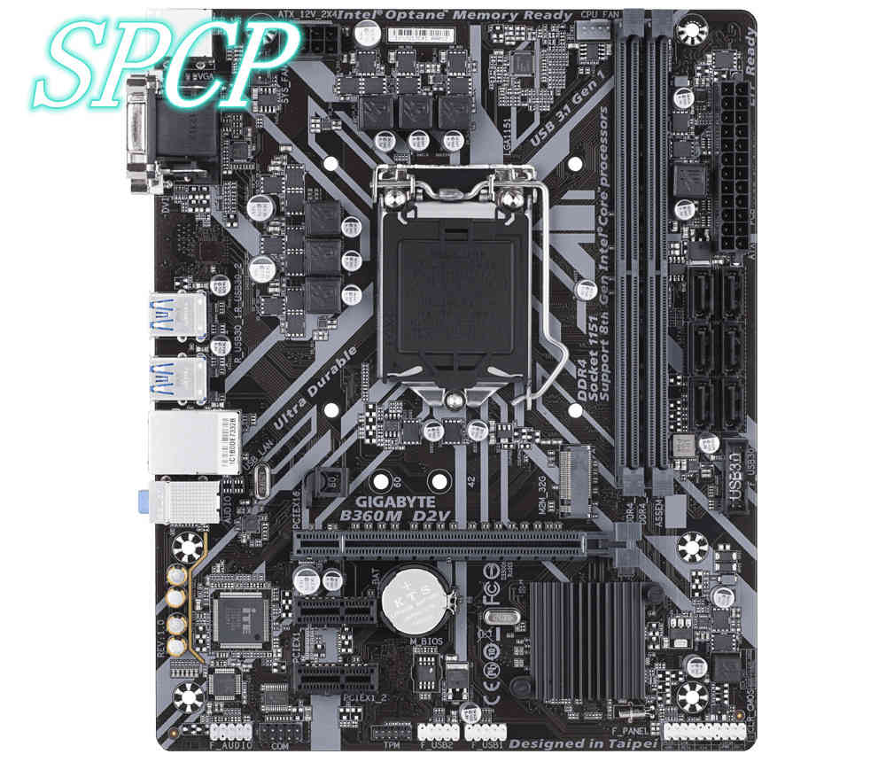Gigabyte GA-B360M-D2V/Power Motherboard - 1151 Socket, DDR4, 8th & 9th Gen Intel Support