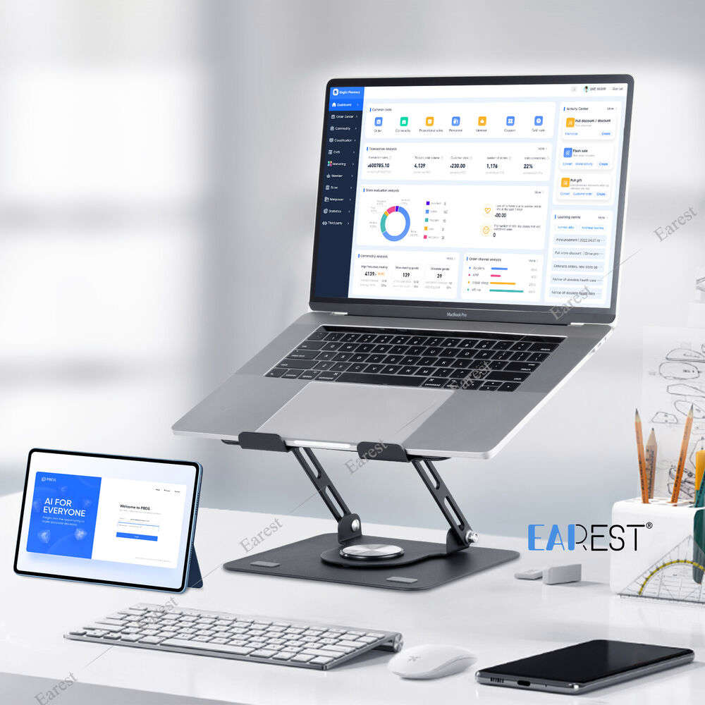 360° Rotating Adjustable Metal Laptop Stand - Ergonomic and Durable