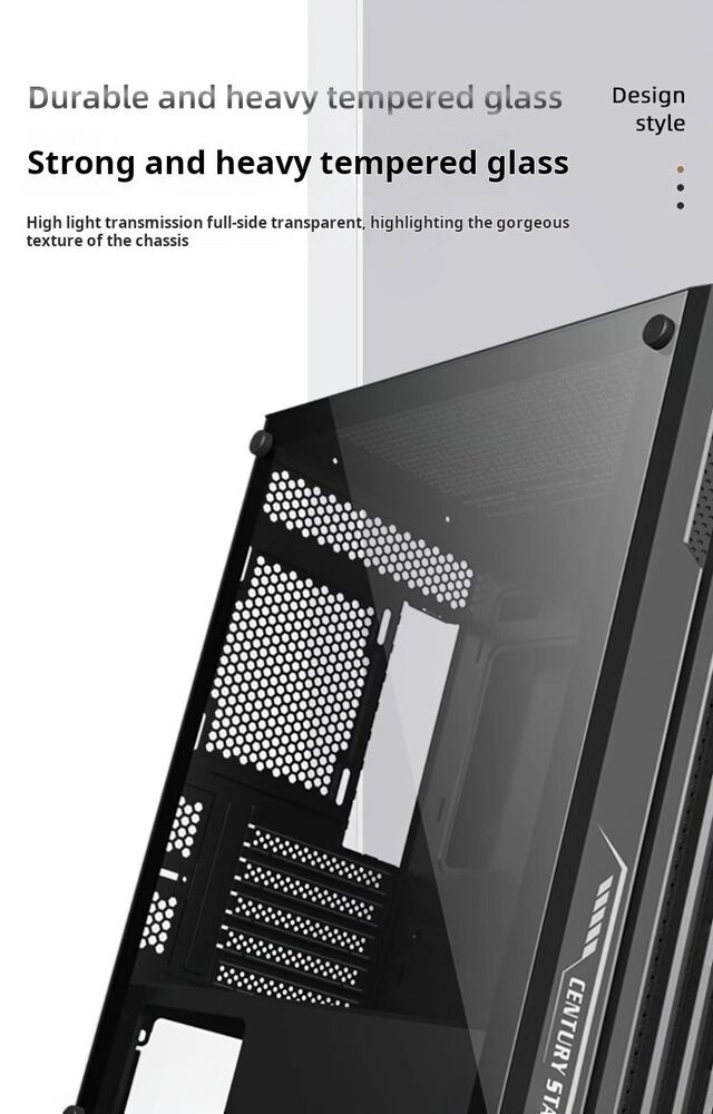 CS Black USB 3.0 Tempered Glass M-ATX Tower Gaming Case with RGB Fan