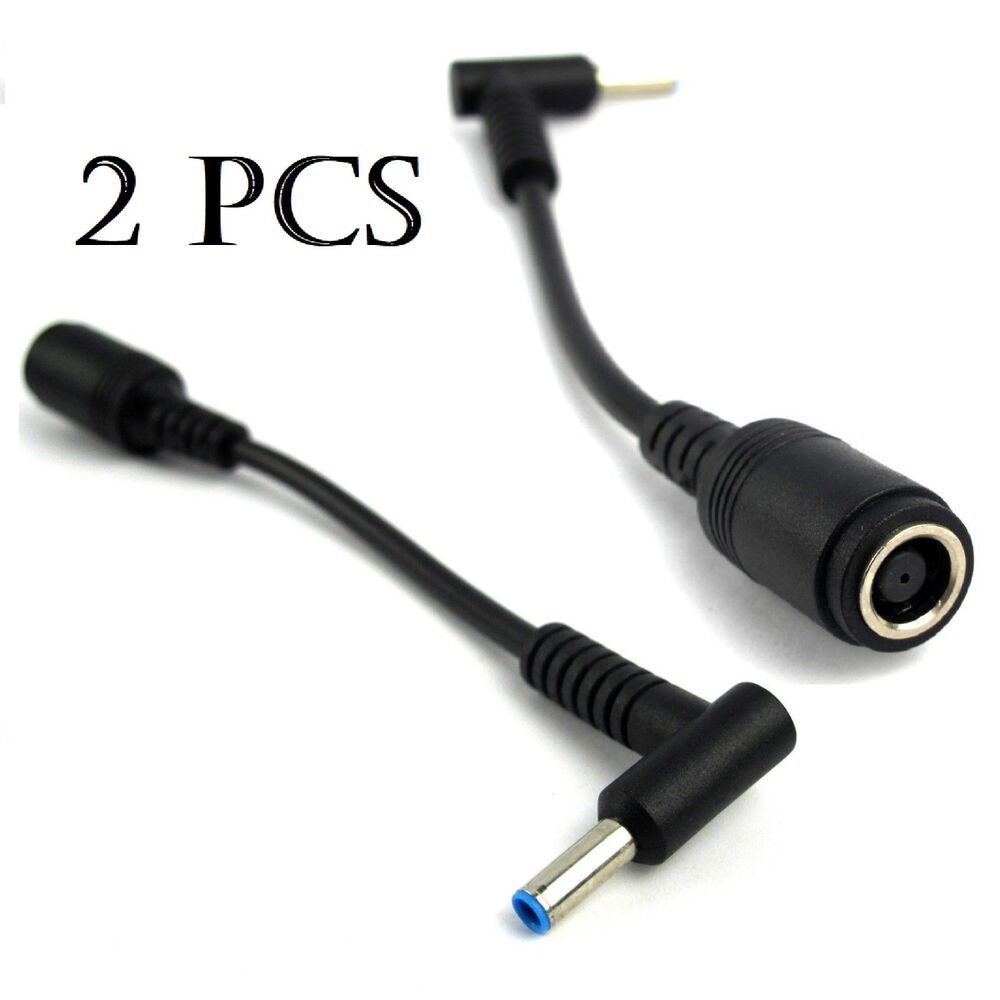 2x 7.4mm to 4.5mm DC Power Charger Adapter Cable for HP Dell Laptops