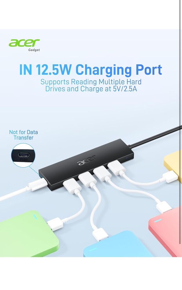 4-Port USB 3.0 Hub with USB-C for Laptops