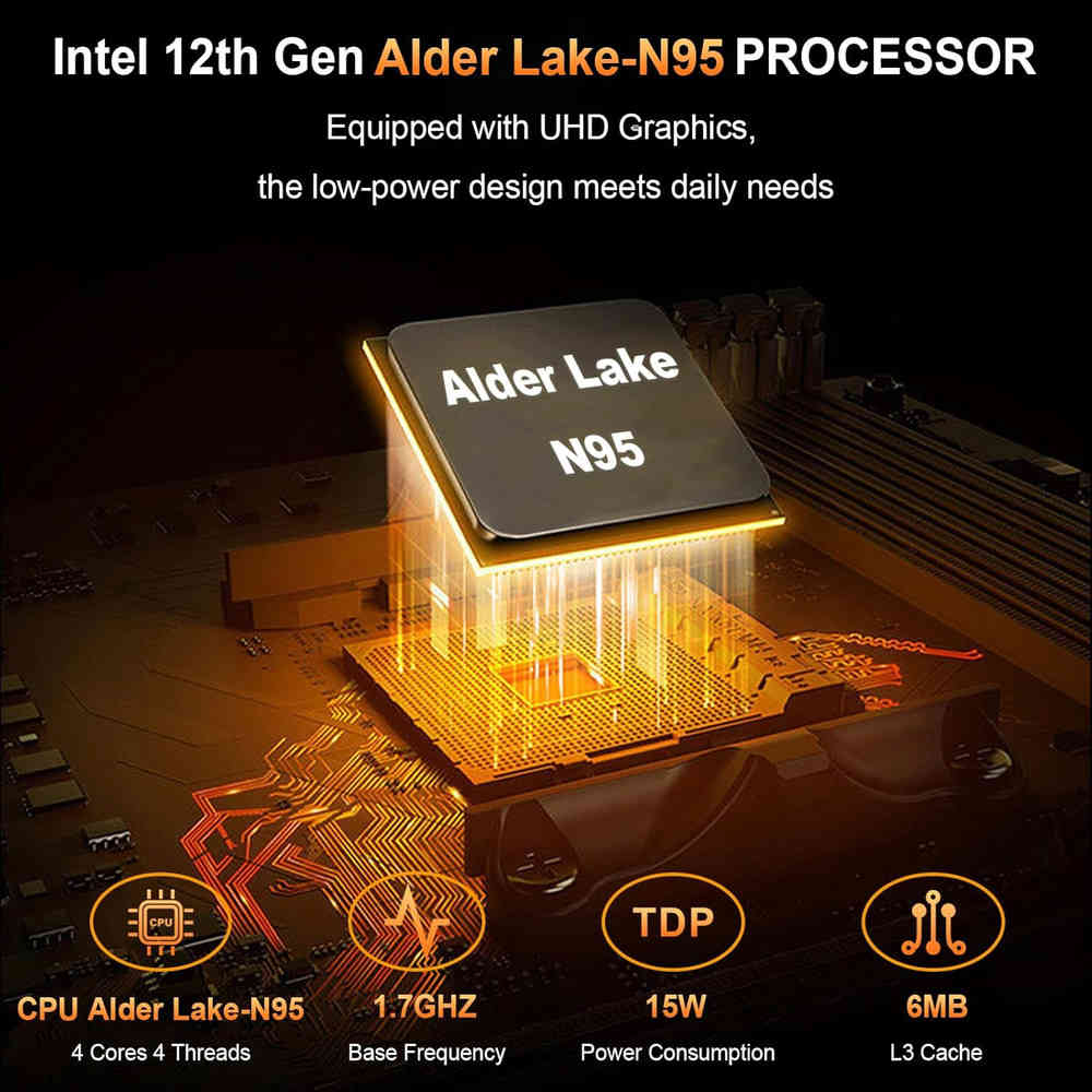 Mini PC Alder Lake-N95 with 8GB RAM and 256GB Storage
