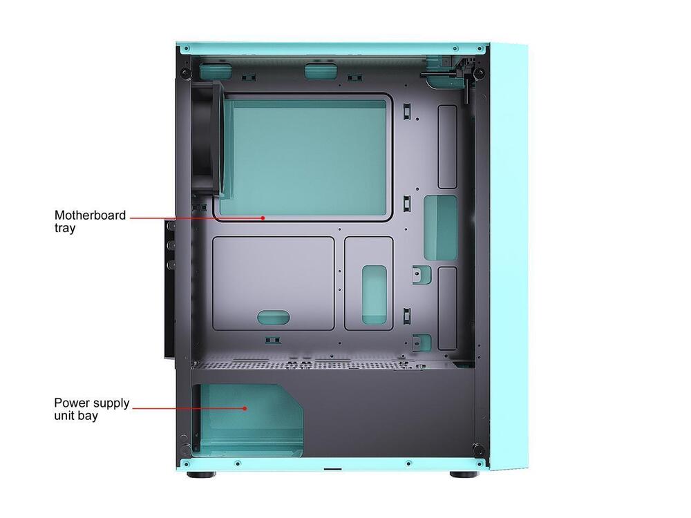 DIYPC Green USB 3.0 Steel Tempered Glass ATX Mid Tower Gaming PC Case