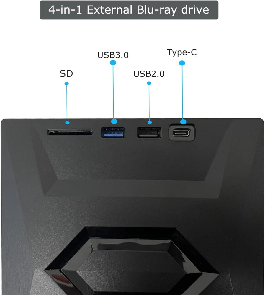 High-Speed External CD/DVD Drive with USB 3.0 for Windows PCs