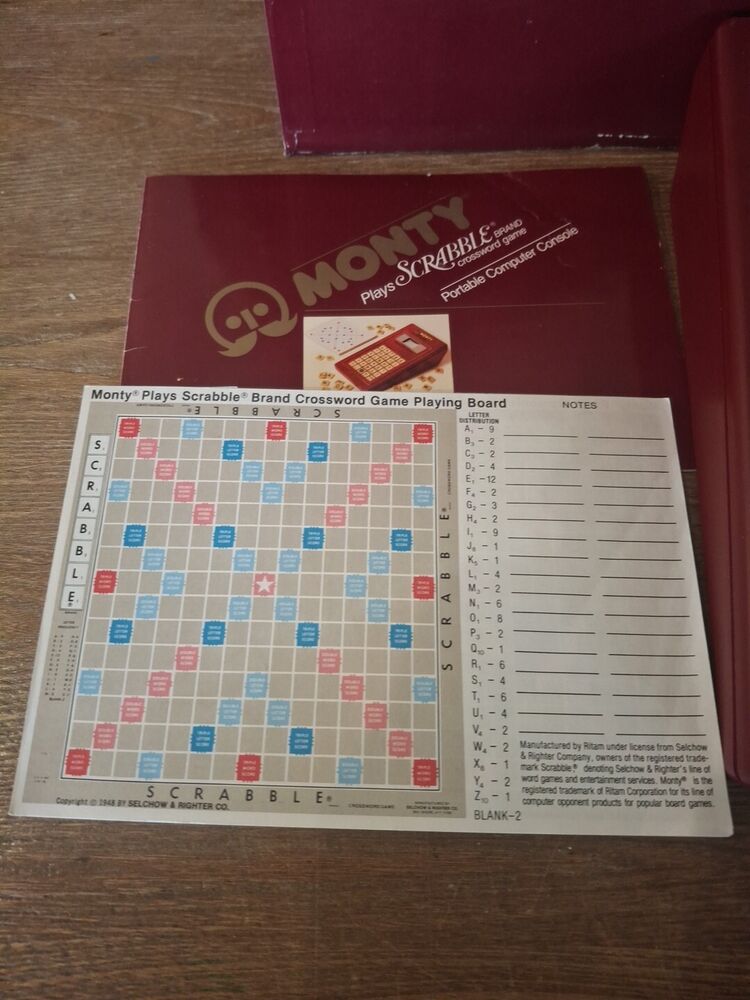 Vintage Monty Plays Scrabble 1982 Portable Computer